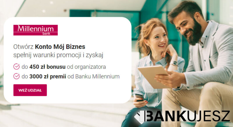 Promocja konta firmowego w banku Millennium: Zyskaj 450 PLN premii i aż do 3000 PLN bonusu!