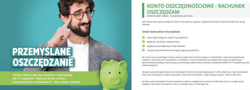 Firmowe Konto Oszczędnościowe “Lojalni zyskują” Credit Agricole
